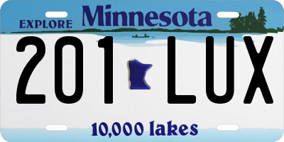 MN license plate 201LUX