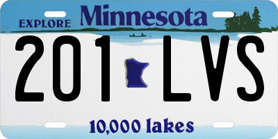 MN license plate 201LVS