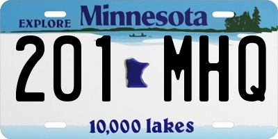 MN license plate 201MHQ