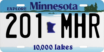 MN license plate 201MHR