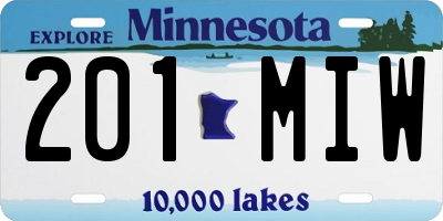 MN license plate 201MIW