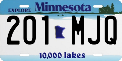 MN license plate 201MJQ