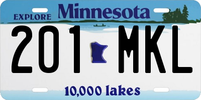 MN license plate 201MKL