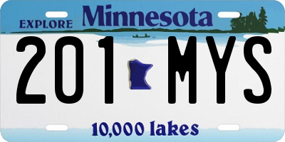 MN license plate 201MYS