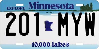 MN license plate 201MYW
