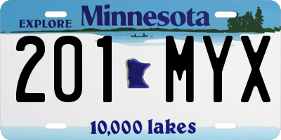 MN license plate 201MYX