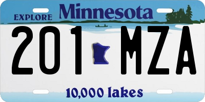 MN license plate 201MZA