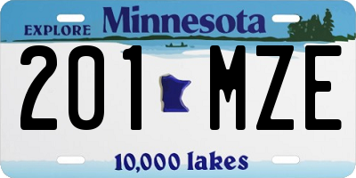 MN license plate 201MZE