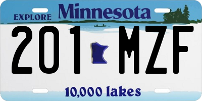 MN license plate 201MZF