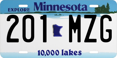 MN license plate 201MZG