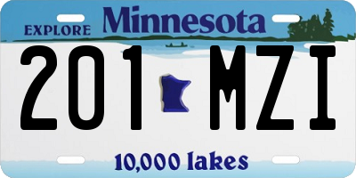 MN license plate 201MZI