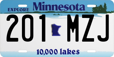 MN license plate 201MZJ