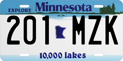 MN license plate 201MZK