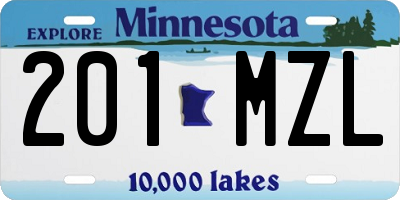 MN license plate 201MZL