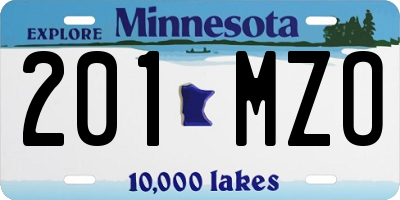 MN license plate 201MZO