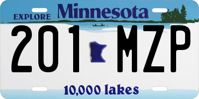 MN license plate 201MZP