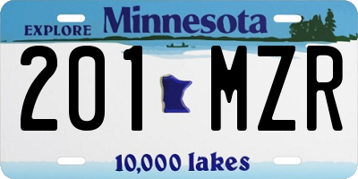MN license plate 201MZR