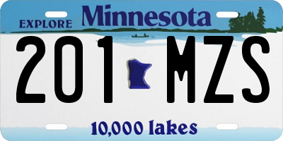 MN license plate 201MZS