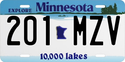 MN license plate 201MZV