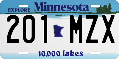 MN license plate 201MZX