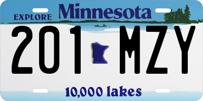 MN license plate 201MZY