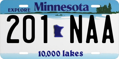 MN license plate 201NAA