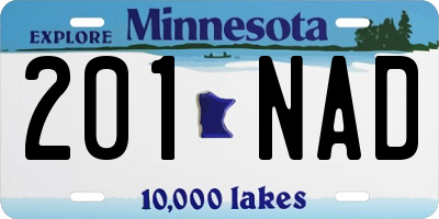 MN license plate 201NAD