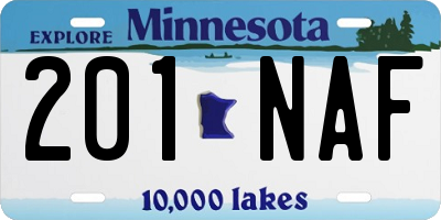 MN license plate 201NAF