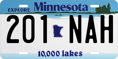 MN license plate 201NAH
