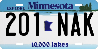 MN license plate 201NAK