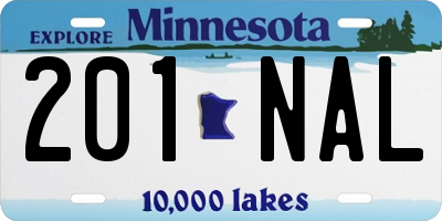 MN license plate 201NAL