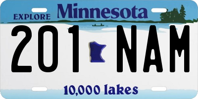 MN license plate 201NAM