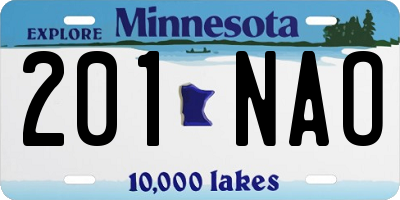 MN license plate 201NAO