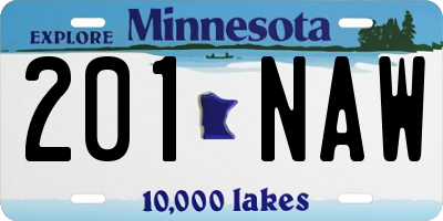 MN license plate 201NAW