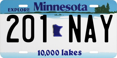 MN license plate 201NAY