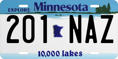 MN license plate 201NAZ