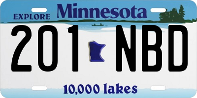 MN license plate 201NBD