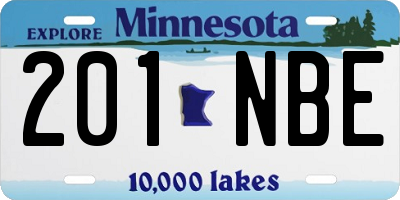MN license plate 201NBE