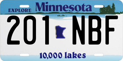 MN license plate 201NBF