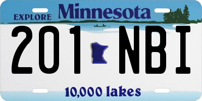 MN license plate 201NBI