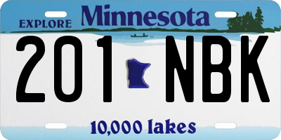 MN license plate 201NBK