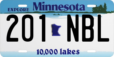 MN license plate 201NBL