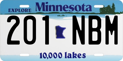 MN license plate 201NBM