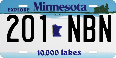 MN license plate 201NBN