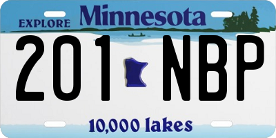 MN license plate 201NBP