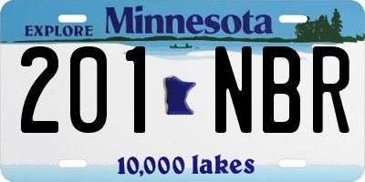 MN license plate 201NBR