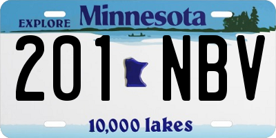 MN license plate 201NBV