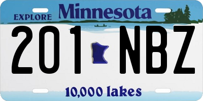 MN license plate 201NBZ