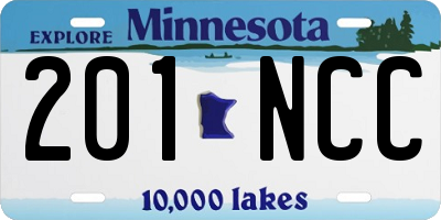 MN license plate 201NCC