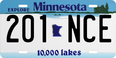 MN license plate 201NCE